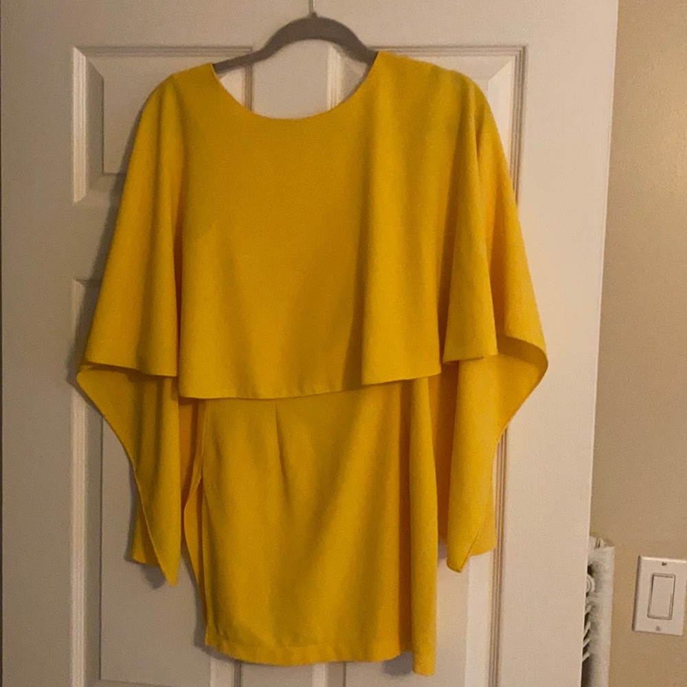 Zara canary yellow open back canopy dress /tunic
